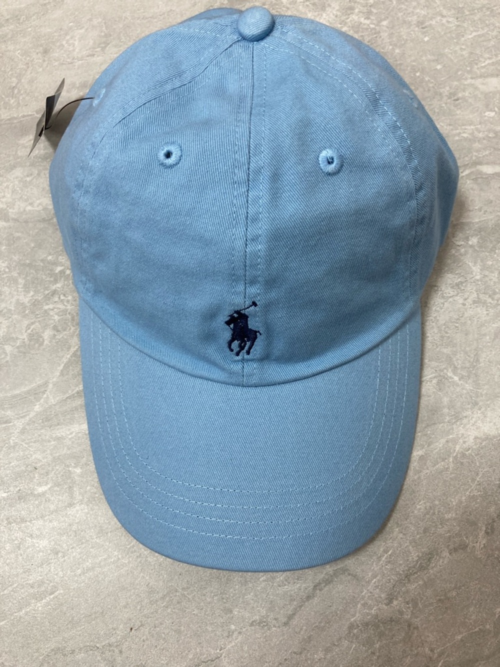 Polo-Style Light Blue Cotton Baseball Cap